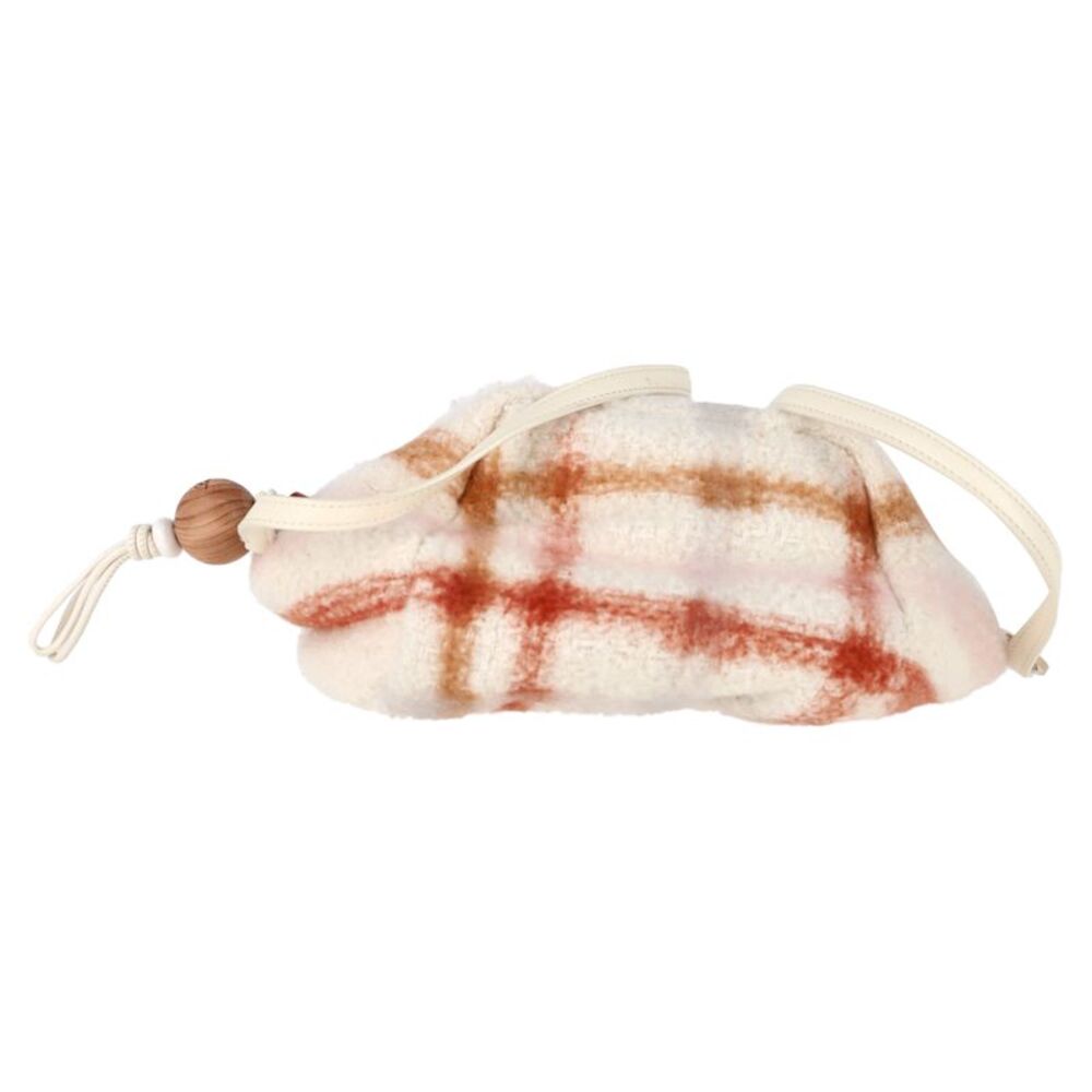 Loro Piana Small Puffy Check Print Pouch Bag in Multicolor Cashmere